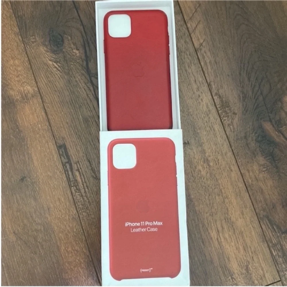 Apple iPhone 11 Pro Max Leather Case Phone Cover RED